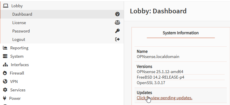 OPNsense latest updates